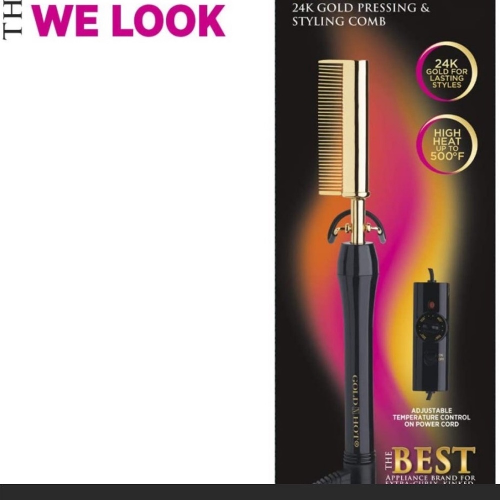 BNIB- 24k Gold pressing and styling comb